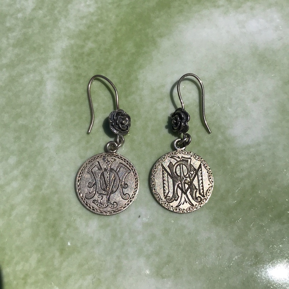 Sterling Silver Silver Coin Dangle Earrings